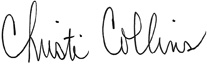 Signature of Christi Collins, Executive Director